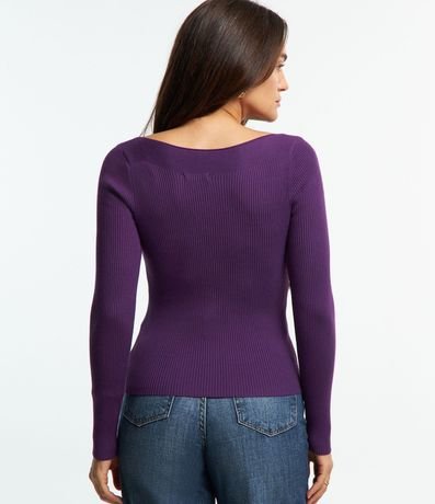 Blusa en Punto con Escote Bote y Textura Acanalada 4