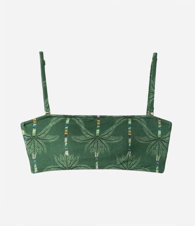 Bikini Top Bandeau en Poliamida con Estampa de Cocoteros 5