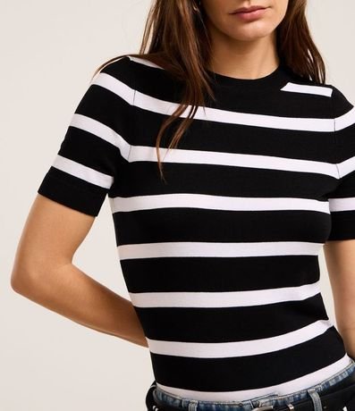 Blusa de Punto con Estampa a Rayas 3