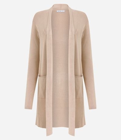 Cardigan Alargado Básico de Punto con Bolsillos 6