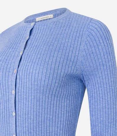 Cardigan Corto en Punto con Textura Acanalada 7