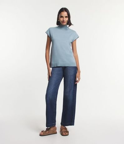Blusa en Punto con Cuello Alto 3