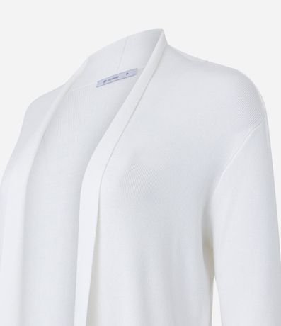 Cardigan Alargado en Punto con Detalles Contrastantes 6