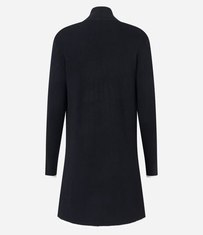 Cardigan Alargado en Punto con Detalles Contrastantes 7