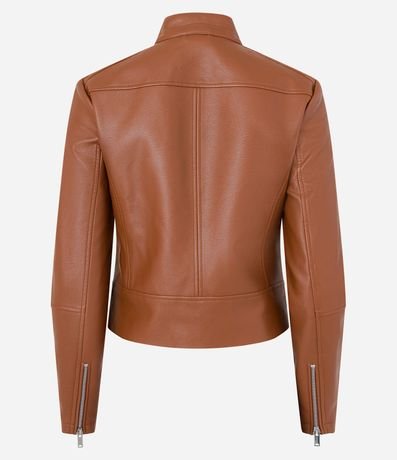 Campera en Pu con Cierre en los Bolsillos y Mangas 6