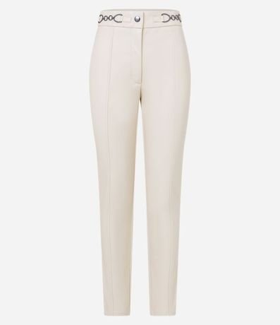Pantalón Legging en Pu y Detalle de Cadena en la Cintura 5