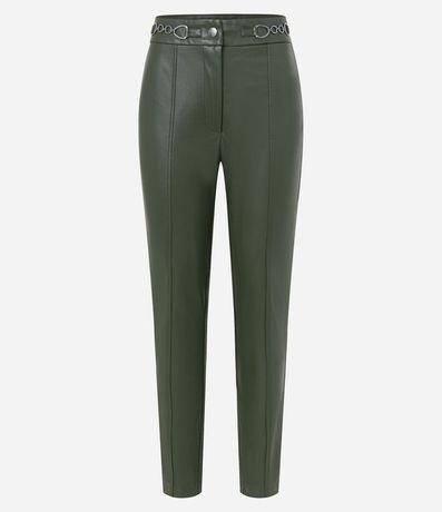 Pantalón Legging en Pu y Detalle de Cadena en la Cintura 5