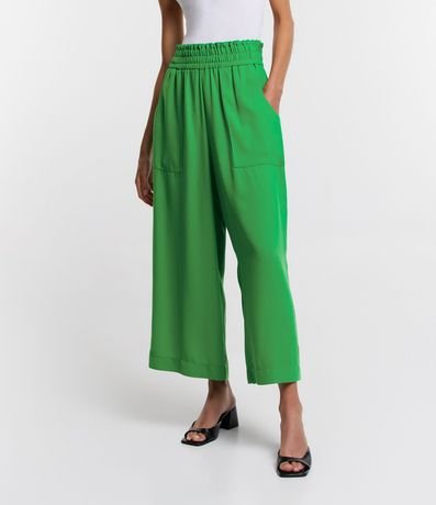 Pantalón Pantacourt con Cintura Elástica y Bolsillos Cuadrados 2