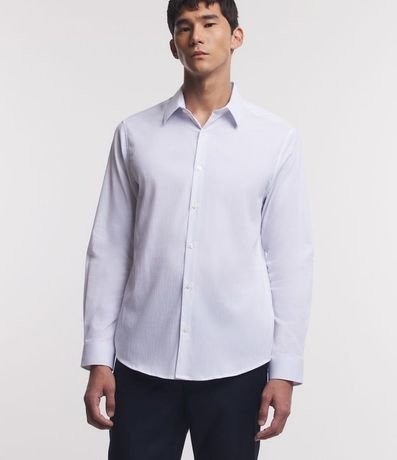 Camisa Social en Algodón Manga Larga con Textura Maquinetada 5