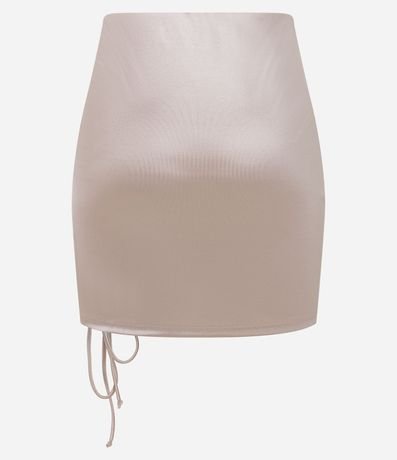 Pollera Corta Satinada con Fruncido Delantero 7