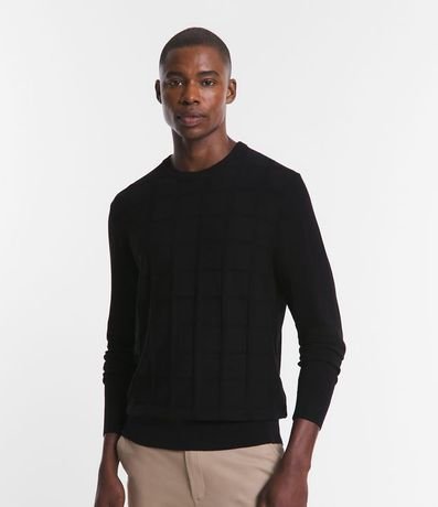 Suéter en Punto con Textura Cuadrilé 1