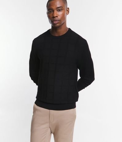 Suéter en Punto con Textura Cuadrilé 4