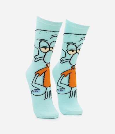 Media Caña Larga en Algodón con Estampado Calamardo Tentáculos 2