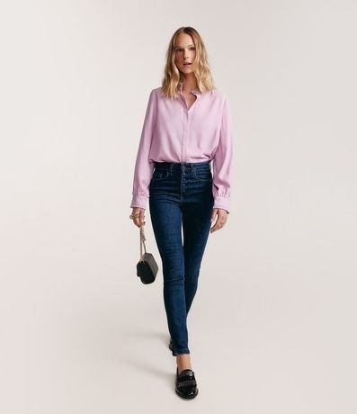 Pantalón Skinny en Jeans con Botones Forrados