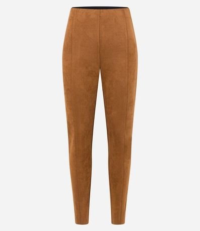 Pantalón Legging en Material Sintético con Recortes Verticales 5