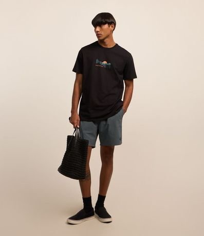 Bermuda Melange con Cintura Elástica y Lazo