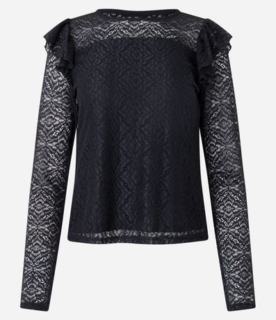 Blusa en Encaje con Volado en el Hombro 1