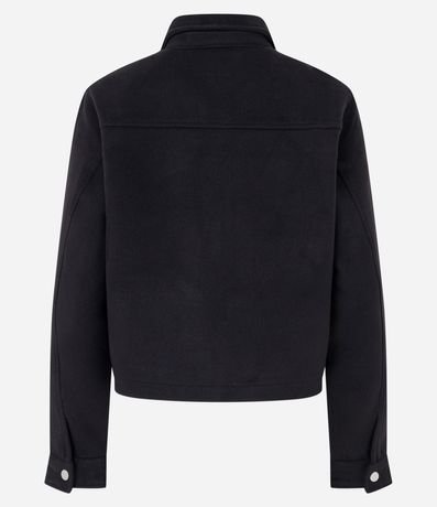 Campera Corta en Polivelour con Bolsillos y Botones 8