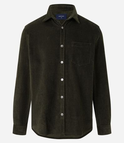Camisa en Terciopelo con Bolsillo en el Pecho y Abotonado 6