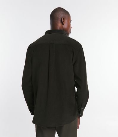 Camisa en Terciopelo con Bolsillo en el Pecho y Abotonado 3