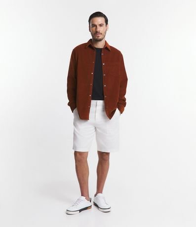 Camisa en Terciopelo con Bolsillo en el Pecho y Abotonado 2