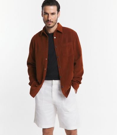 Camisa en Terciopelo con Bolsillo en el Pecho y Abotonado 4