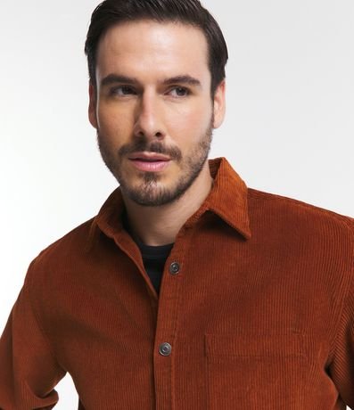 Camisa en Terciopelo con Bolsillo en el Pecho y Abotonado 5
