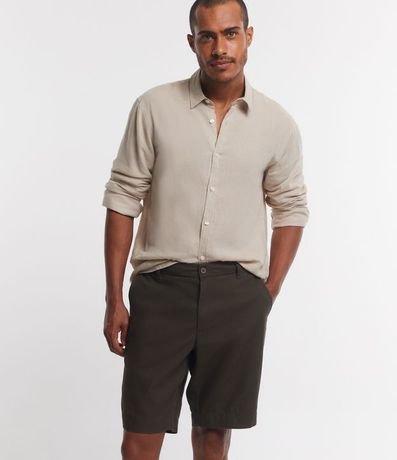 Bermuda Slim en Algodón Texturizado con Lazo Interior 2
