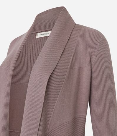 Cardigan Alargado de Punto Texturizado con Abertura Total 8