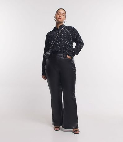 Pantalón Flare en Material Sintético Curve & Plus Size