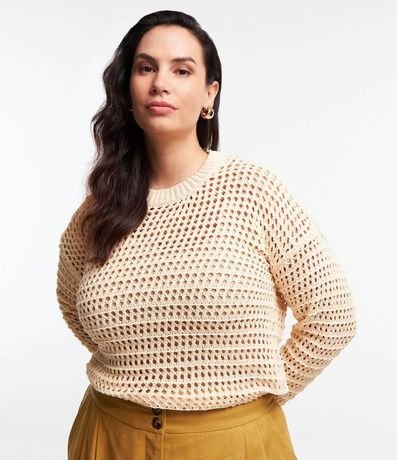 Suéter en Chenille Punto Abierto Curve & Plus Size