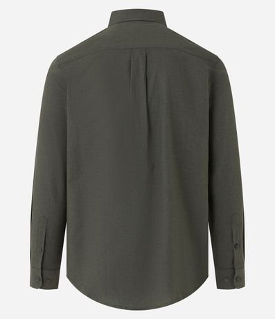 Camisa en Algodón con Botones Delanteros y Efecto Melange 7