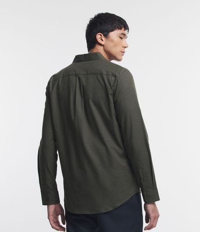 Camisa en Algodón con Botones Delanteros y Efecto Melange 5