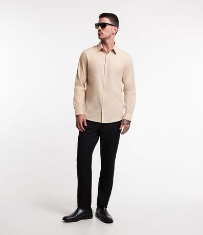 Camisa en Algodón con Botones Delanteros y Efecto Melange 2
