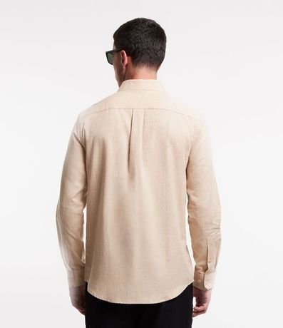 Camisa en Algodón con Botones Delanteros y Efecto Melange 5