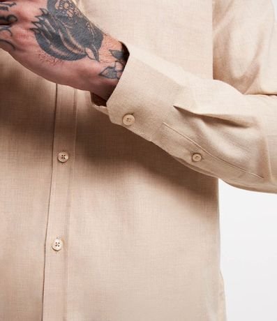 Camisa en Algodón con Botones Delanteros y Efecto Melange 6