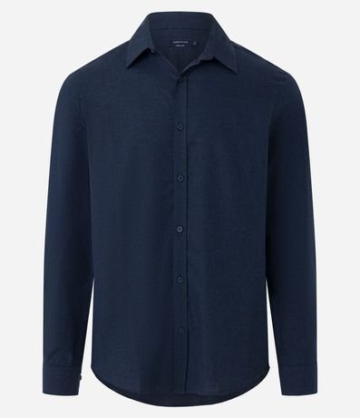 Camisa en Algodón con Botones Delanteros y Efecto Melange 7