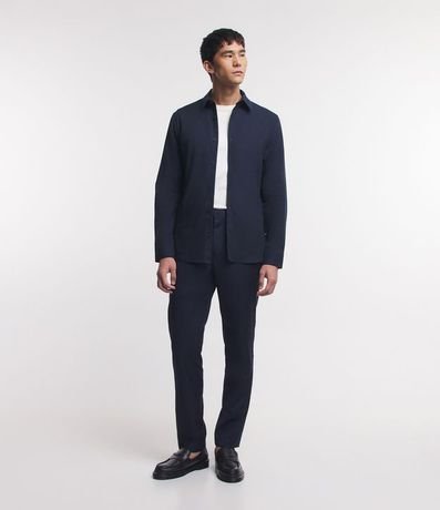 Camisa en Algodón con Botones Delanteros y Efecto Melange 2