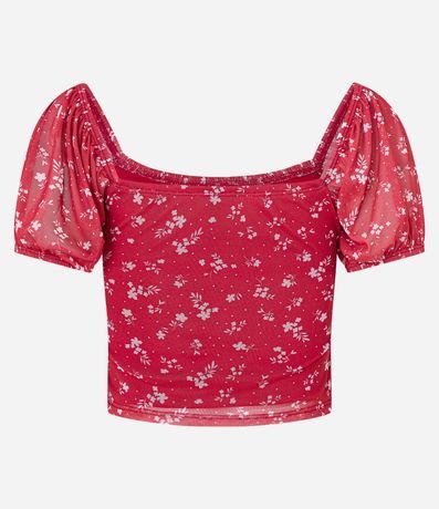 Blusa Cropped en Tul con Busto Fruncido y Estampa Floral Liberty 6