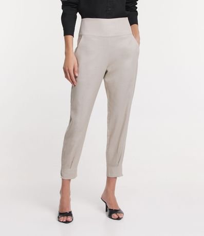 Pantalón Carrot en Lino con Cintura Ancha 2