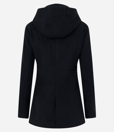 Saco Largo en Polivelour con Capucha y Bolsillos 5