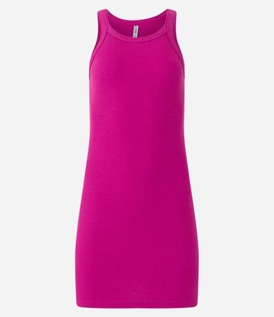 Vestido Corto en Rib con Textura Acanalada