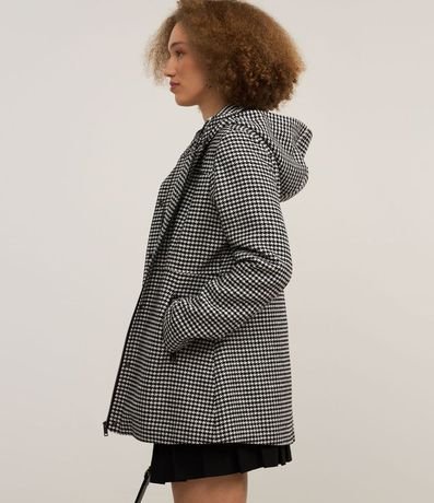 Capucha Largo en Polivelour Pied de Poule con Capucha 4