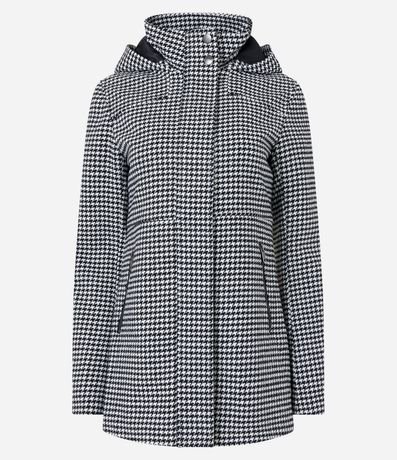 Capucha Largo en Polivelour Pied de Poule con Capucha 5