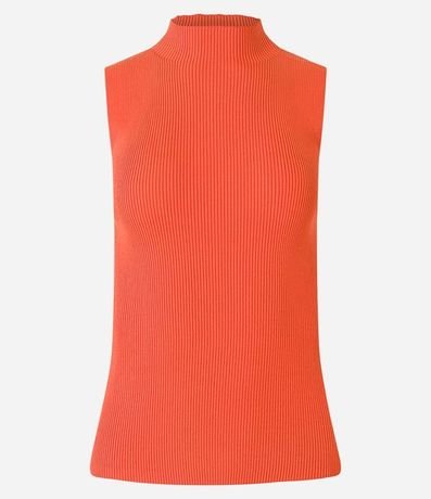Blusa Musculosa Básica de Punto con Cuello Alto 6