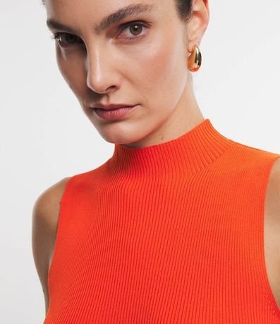 Blusa Musculosa Básica de Punto con Cuello Alto 3