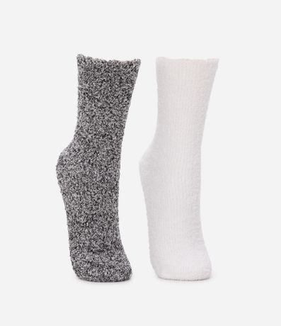 Kit 02 Medias Caña Larga en Chenille Felpudo 2