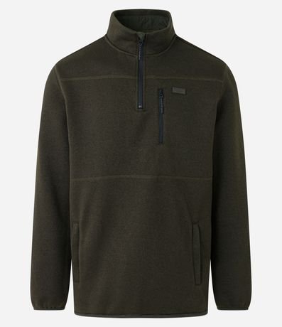 Buzo con Felpa con Textura y Bolsillo con Cierre