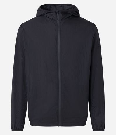 Campera Rompevientos Deportiva con Capucha y Bolsillos con Cierre 7