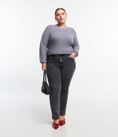 Suéter de Punto con Perlas Aplicadas Curve & Plus Size 2